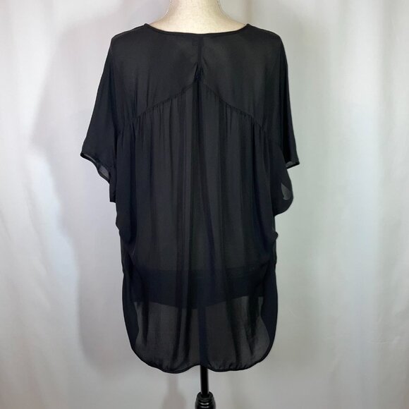 Vince Charcoal Drape Blouse - Picture 2 of 7